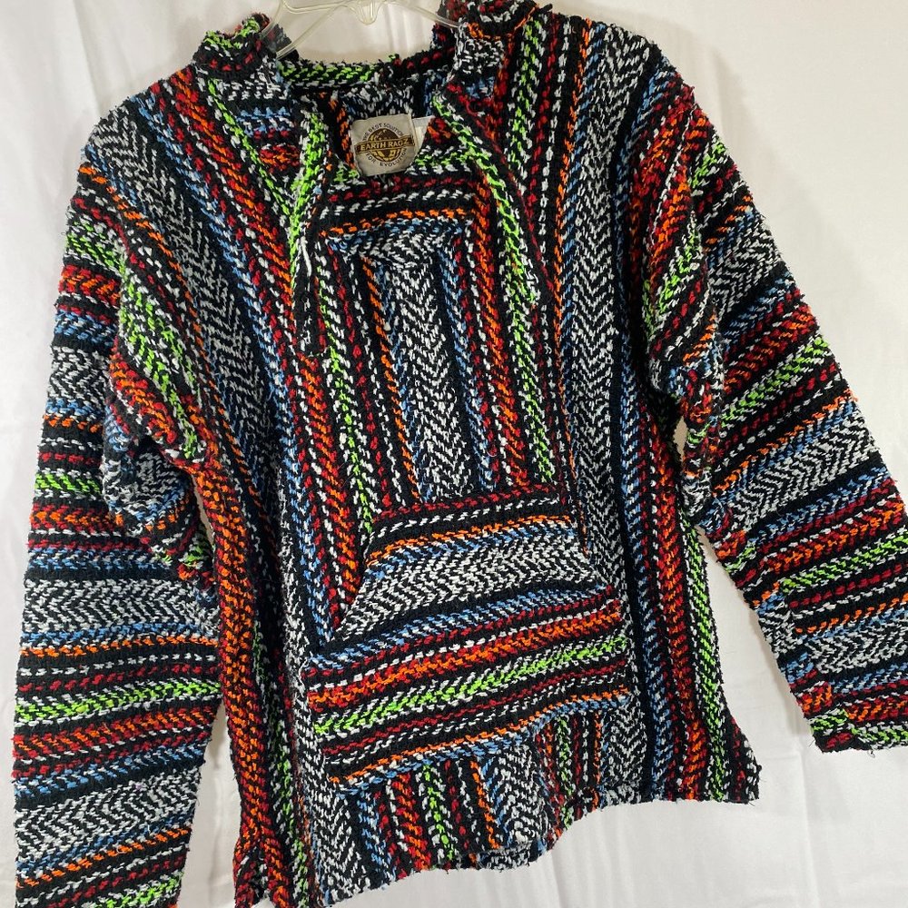 Earth Ragz Multicolor Hooded Pullover Sweater NWOT Women's Size Large - Picture 10 of 16